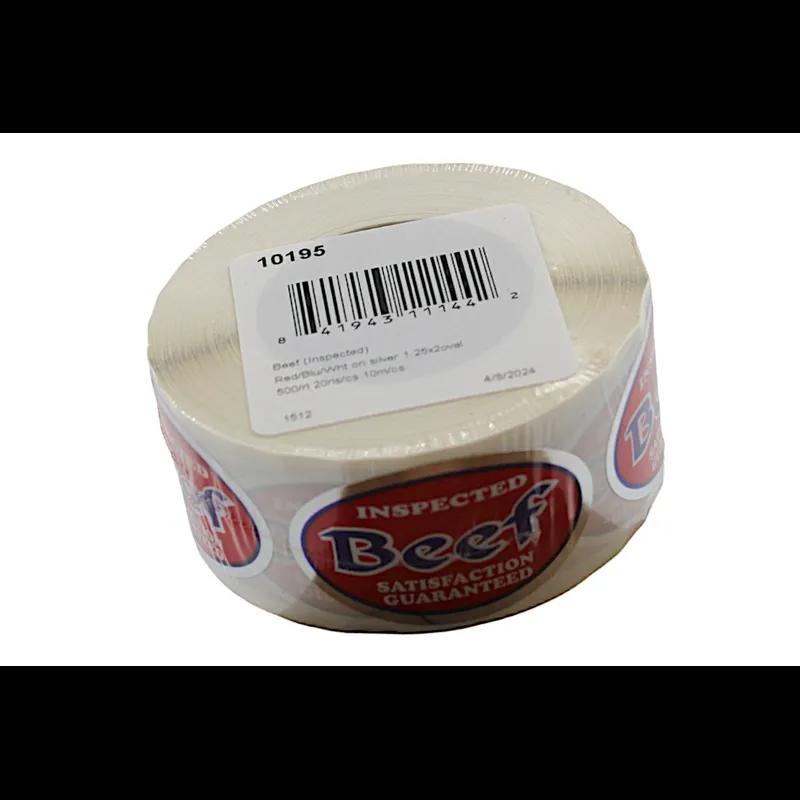 Beef Inspected Label 1.25X2 IN 500/Roll