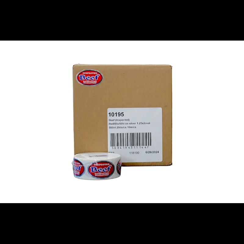 Beef Inspected Label 1.25X2 IN 500/Roll