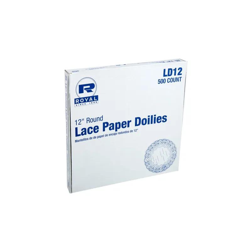 Doily 12 IN Paper White Lace 500 Count/Box
