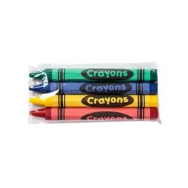 Crayon Red Blue Green Yellow Premium Honeycomb 4-Pack No Roll Design Cello Wrapped 4 Count/Pack 125 Packs/Case 500 Count/Case