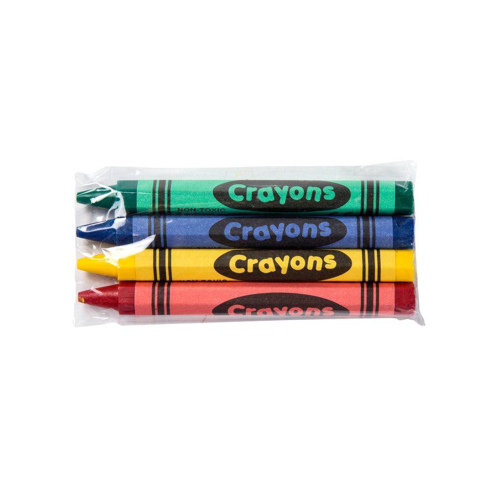 Crayon Red Blue Green Yellow Premium Honeycomb 4-Pack No Roll Design Cello Wrapped 4 Count/Pack 125 Packs/Case 500 Count/Case