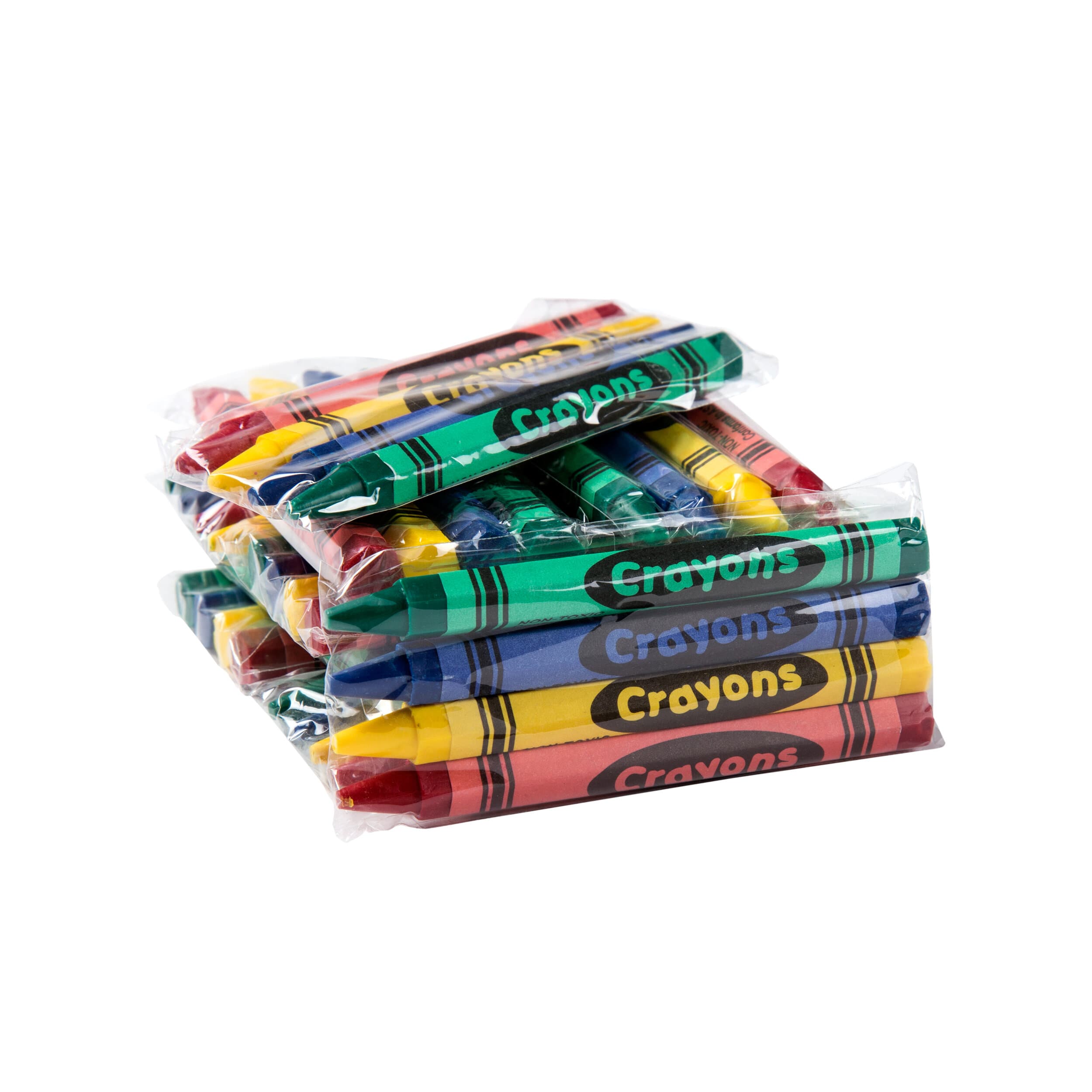 Crayon Red Blue Green Yellow Premium Honeycomb 4-Pack No Roll Design Cello Wrapped 4 Count/Pack 125 Packs/Case 500 Count/Case