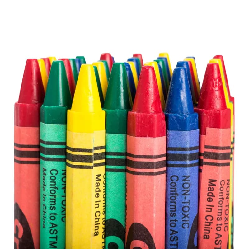 Crayon Red Blue Green Yellow Premium Honeycomb 4-Pack No Roll Design Cello Wrapped 4 Count/Pack 125 Packs/Case 500 Count/Case