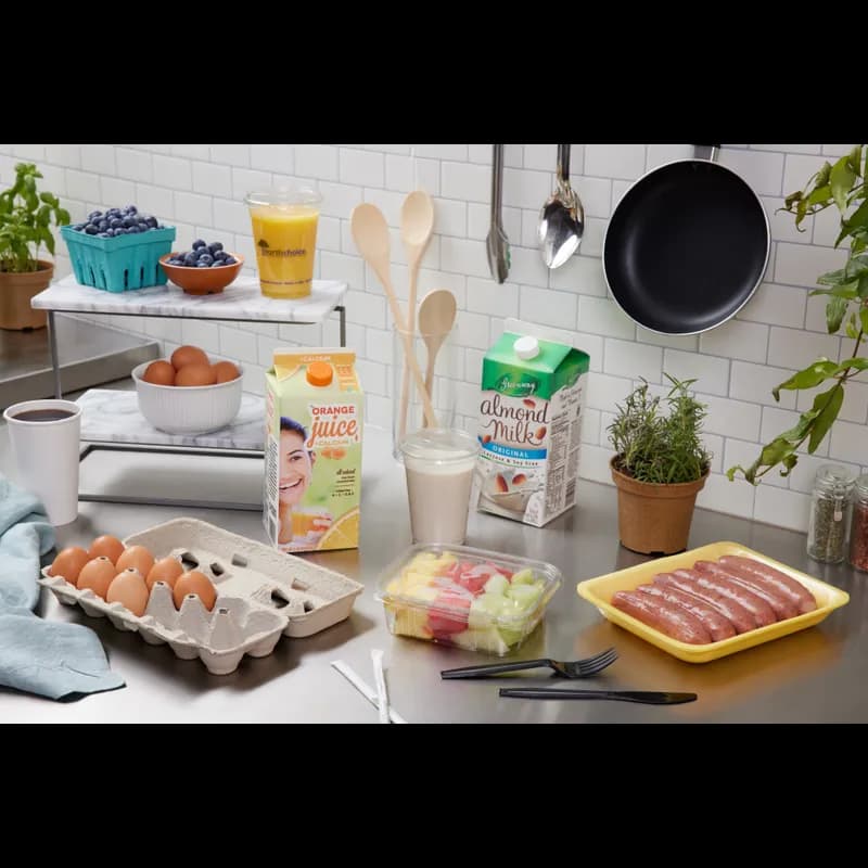 4P Processor Tray 9.25X7.125X1.2 IN Polystyrene Foam Yellow Rectangle Heavy 300/Case