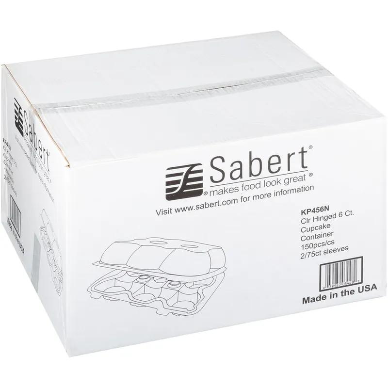 Cupcake Hinged Container With Dome Lid 4X4X4 IN 6 Compartment PET Clear Rectangle Deep 150/Case