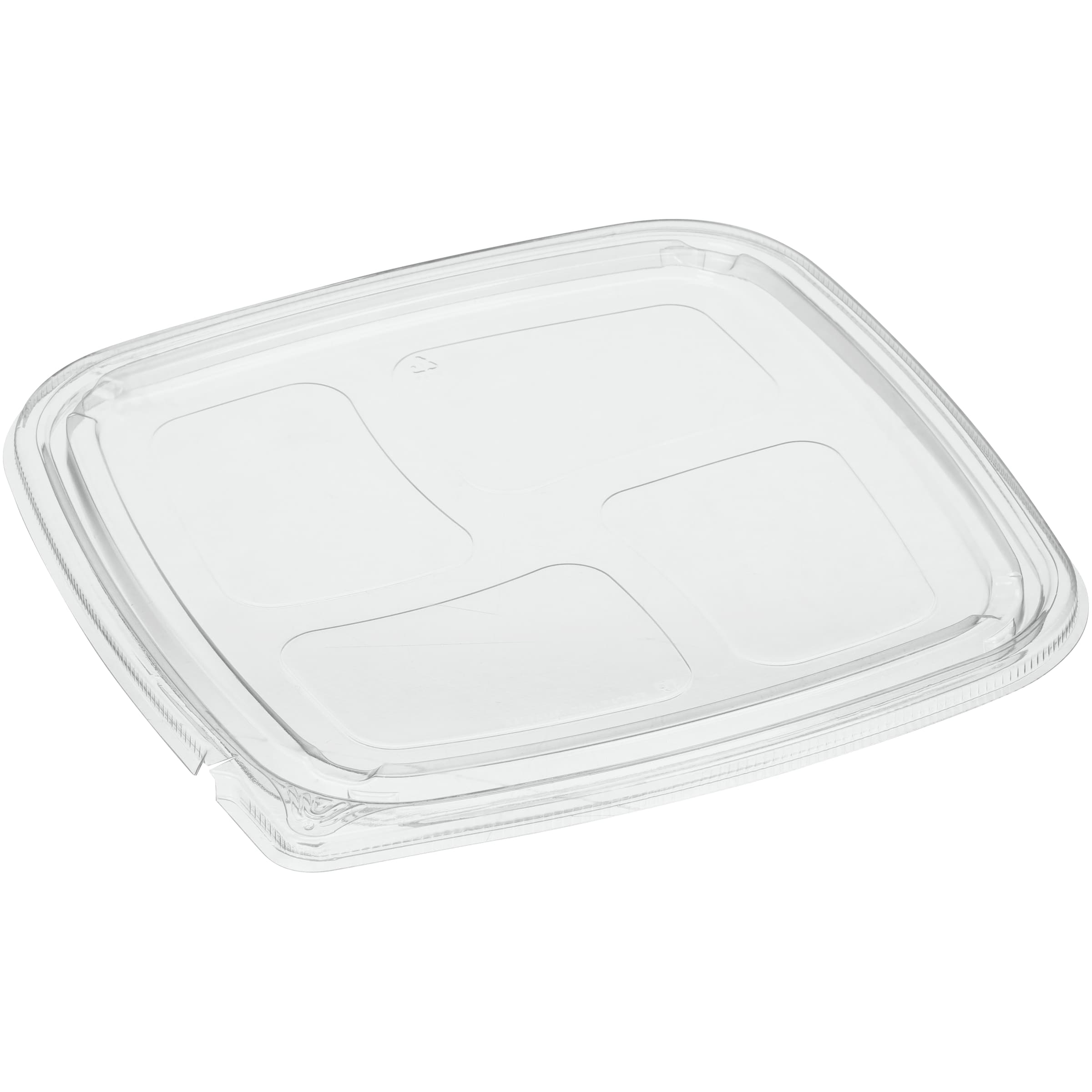Lid Flat 9.7X9.7X0.83 IN PET Clear Rectangle For 48 OZ Compartment Tray 200/Case