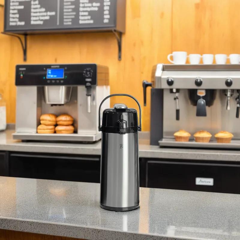 Coffee Coffee Airpot 12.2X14.3 IN 74 OZ Stainless Steel Glass Black Silver 1/Each