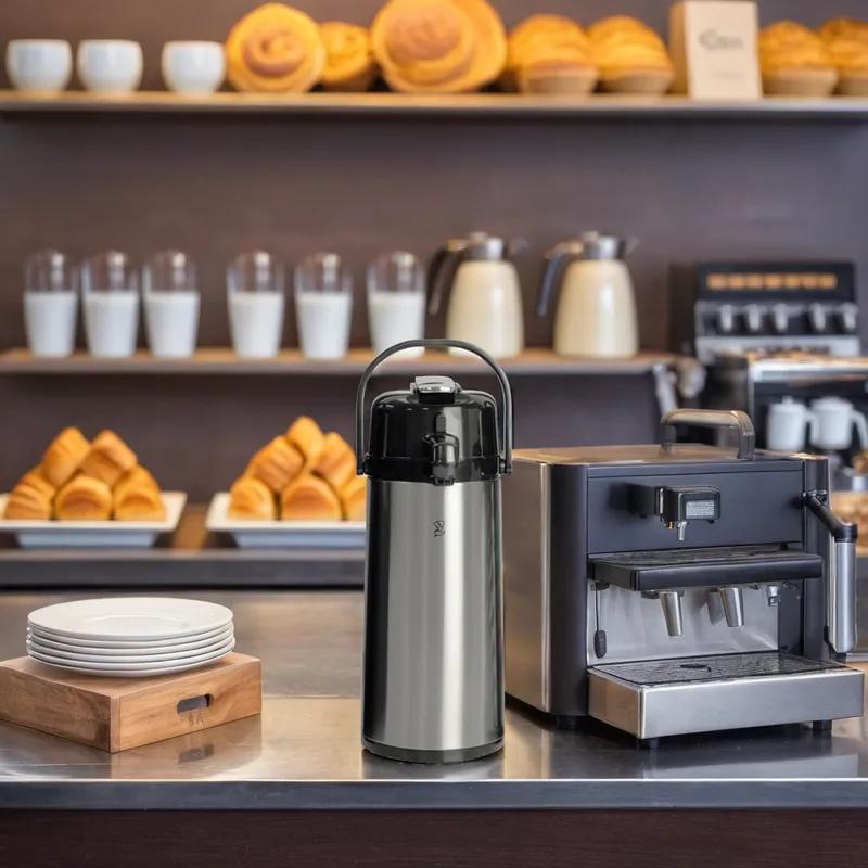 Coffee Coffee Airpot 12.2X14.3 IN 74 OZ Stainless Steel Glass Black Silver 1/Each