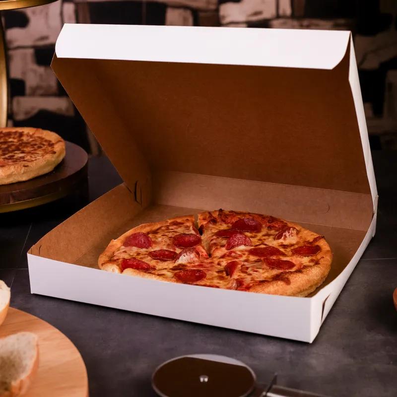 Pizza Box 12X12X1.85 IN White Plain Corner Lock 100/Bundle