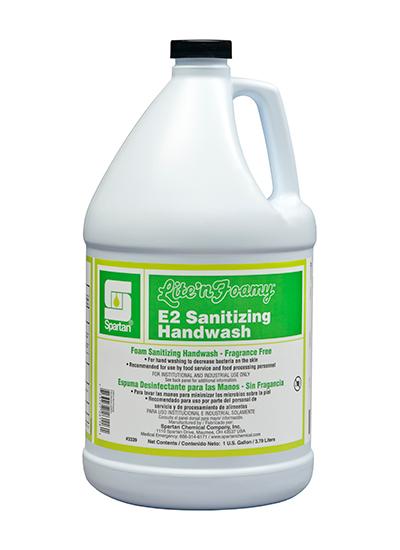 Lite'n Foamy® E2 Sanitizing Handwash Foam RTU 1 GAL Unscented Clear Sanitizing 4/Case