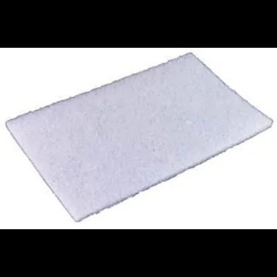 Scouring Pad 6X9 IN Light Duty Synthetic Fiber White 6/Case