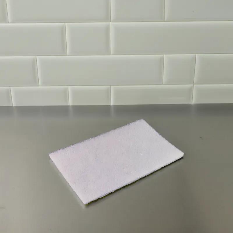 Scouring Pad 6X9 IN Light Duty Nylon White 10 Count/Pack 6 Packs/Case 60 Count/Case