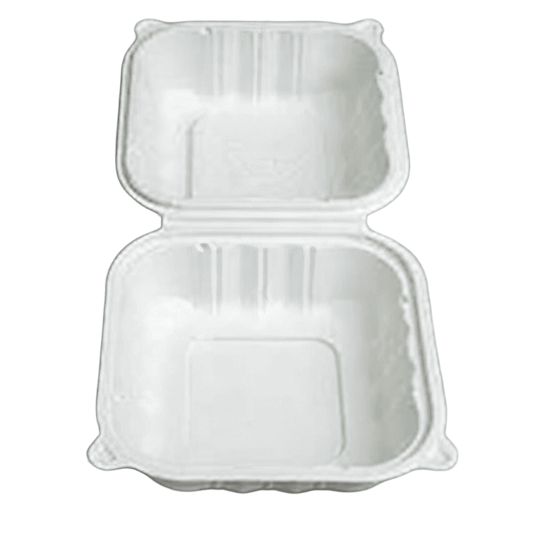 Victoria Bay Take-Out Container Hinged With Dome Lid 6X6X3 IN MFPP White Square 23GM 25 Count/Pack 12 Packs/Case