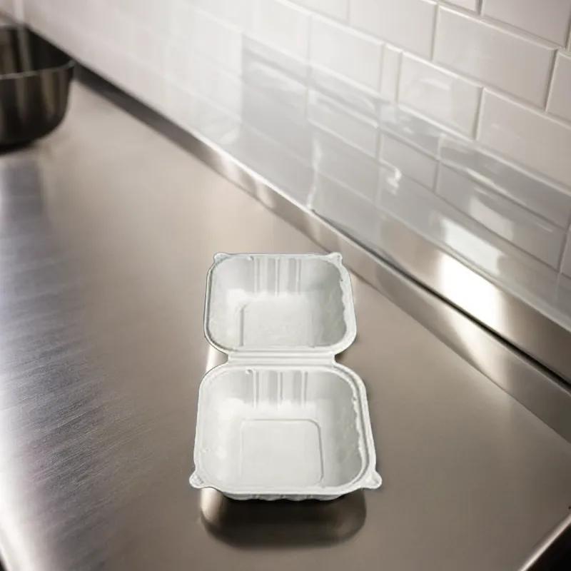 Victoria Bay Take-Out Container Hinged With Dome Lid 6X6X3 IN MFPP White Square 23GM 25 Count/Pack 12 Packs/Case
