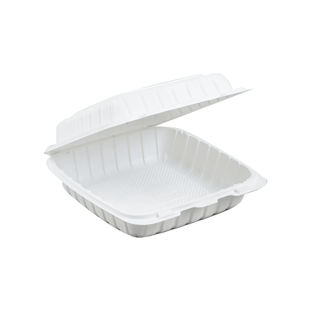 Victoria Bay Take-Out Container Hinged 9X9X3 IN MFPP White Square 60GM 120/Case