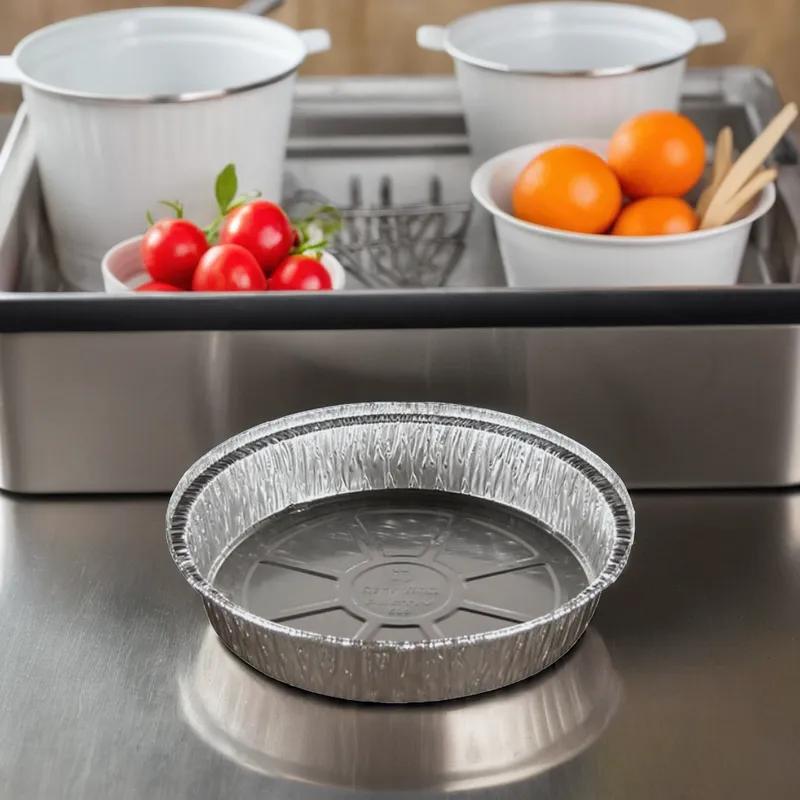Victoria Bay Take-Out Container Base 9 IN Aluminum Silver Round 250/Case