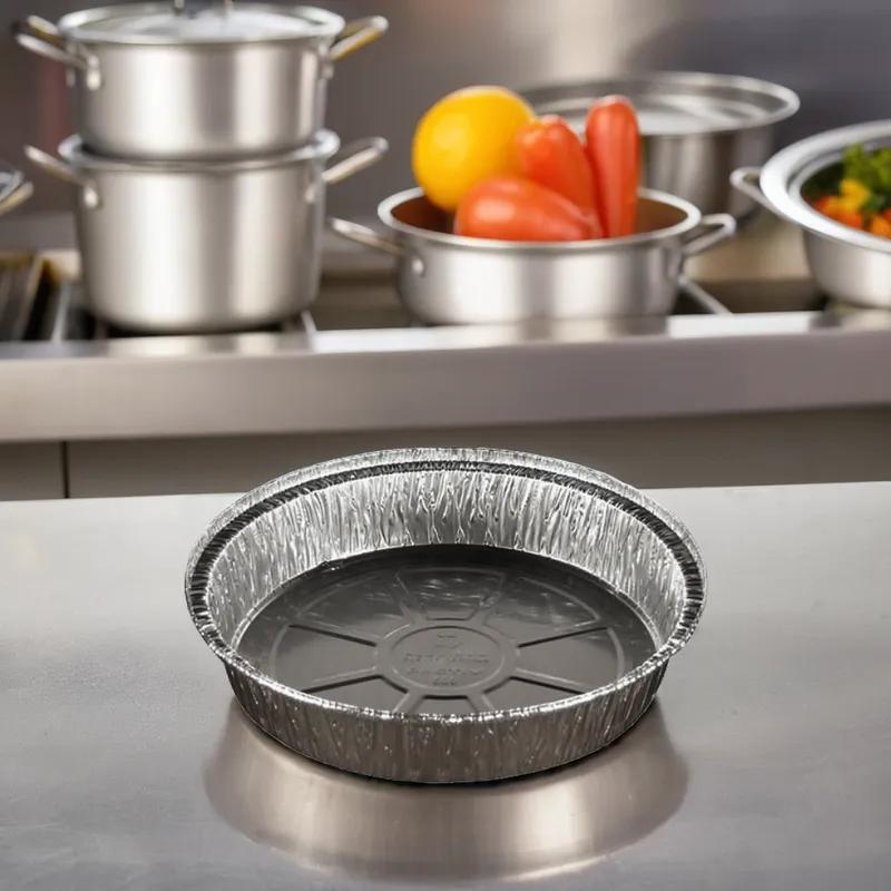 Victoria Bay Take-Out Container Base 9 IN Aluminum Silver Round 250/Case