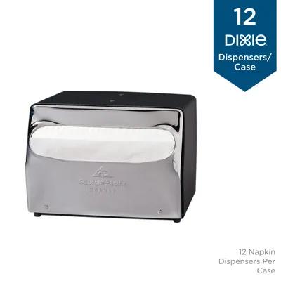 Dixie® Napkin Dispenser 6X7.50X5.375 IN Chrome Black Steel Tabletop 1/Each