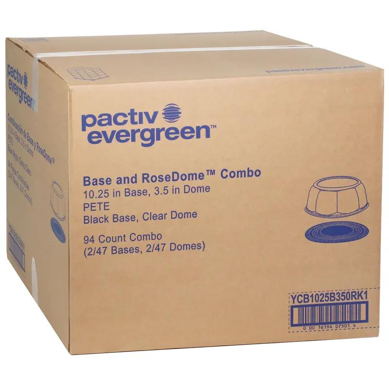 RoseDome Cake Container & Lid Combo With Dome Lid 10.25X3.5 IN PET Clear Black Round 94/Case