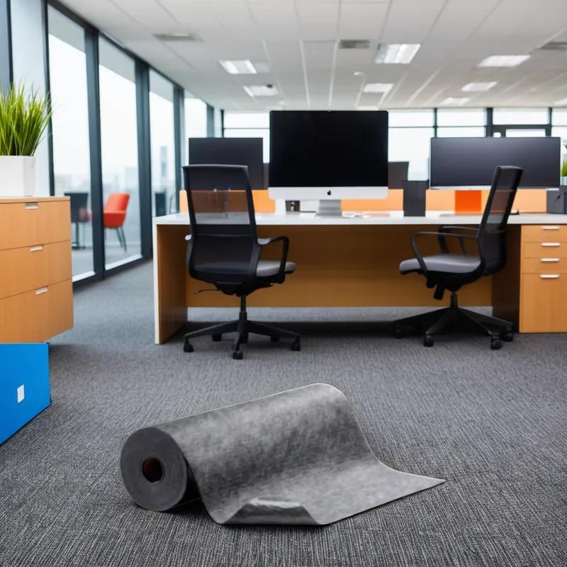 High Traffic Indoor Floor Mat 1200X36 IN Gray PP With Adhesive Backing Low Profile Edging Medium Weight 1/Roll