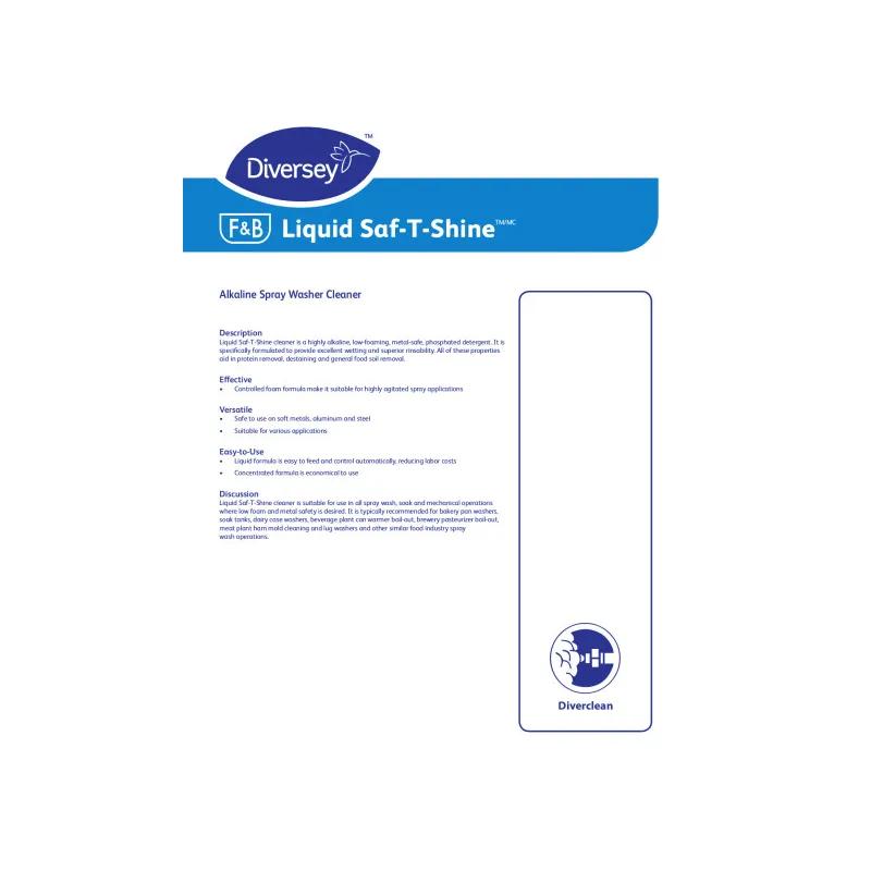 Saf-T-Shine Odorless Warewashing Detergent 55 GAL Liquid Kosher 1/Drum