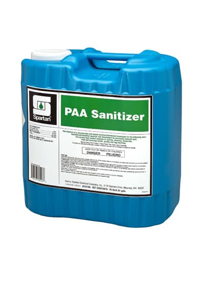PAA Sanitizer Vinegar Food Service Sanitizer Disinfectant 4.81 GAL Food Contact Acidic Liquid Peracetic Acid 1/Pail