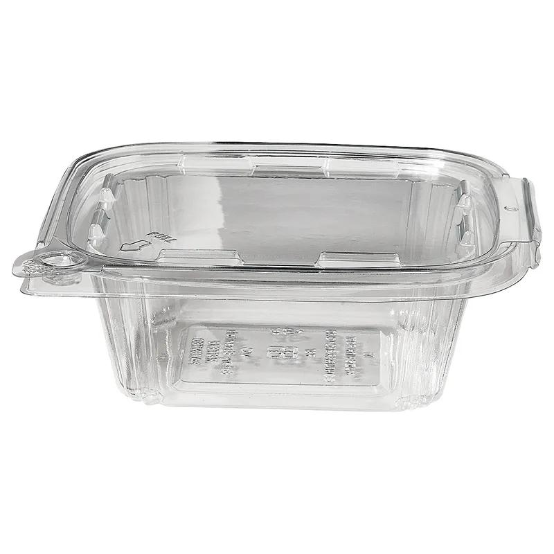 Deli Container Hinged With Flat Lid 12 OZ RPET Clear Rectangle Tamper-Evident 240/Case