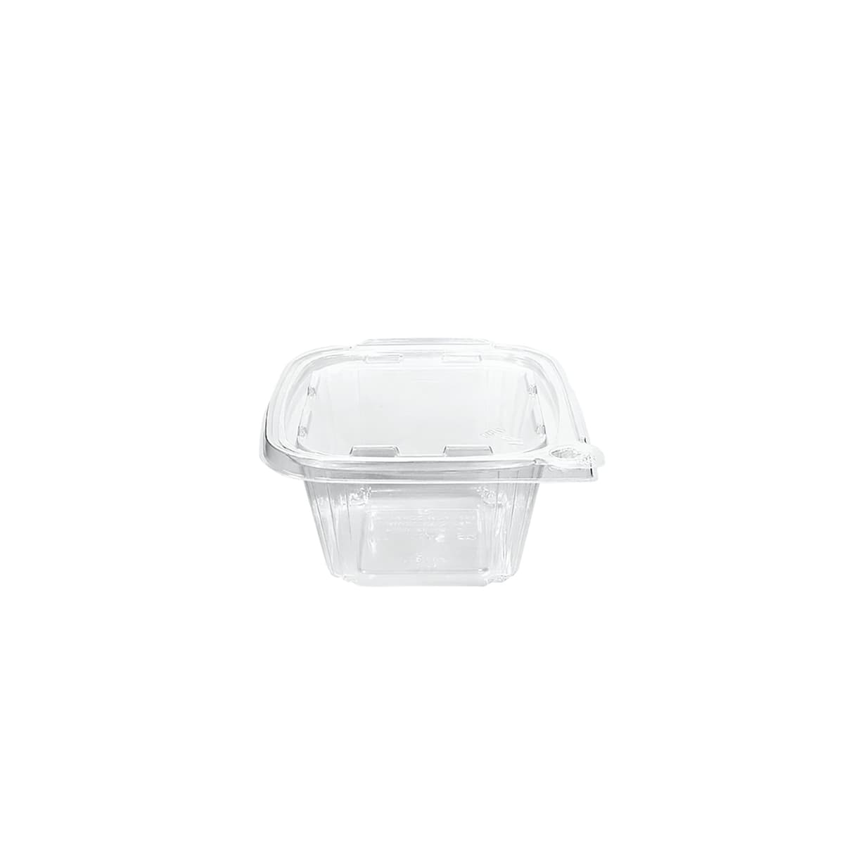 Deli Container Hinged With Flat Lid 16 OZ RPET Clear Square Tamper-Evident 240/Case