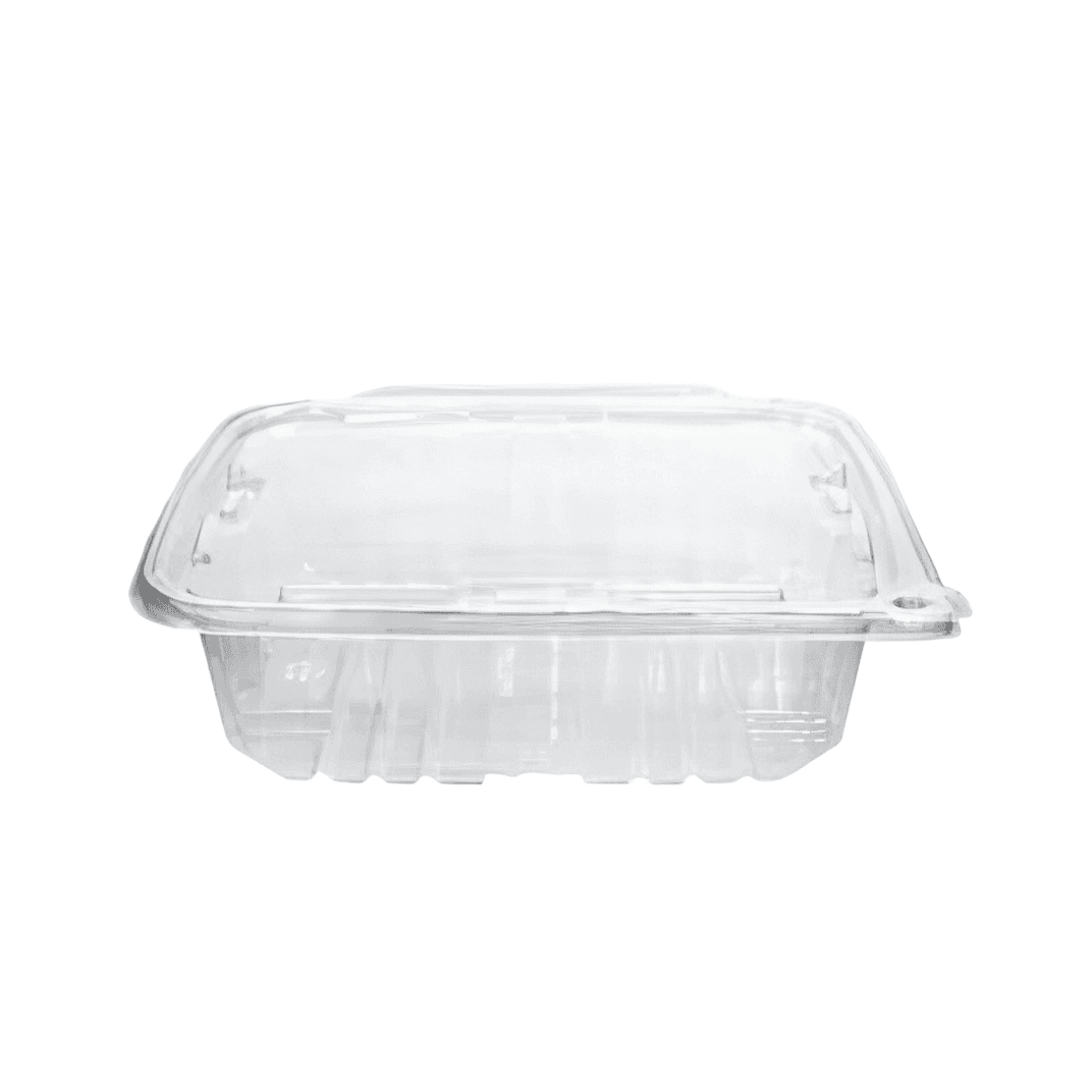 Deli Container Hinged 48 OZ RPET Clear Tamper-Evident 134/Case