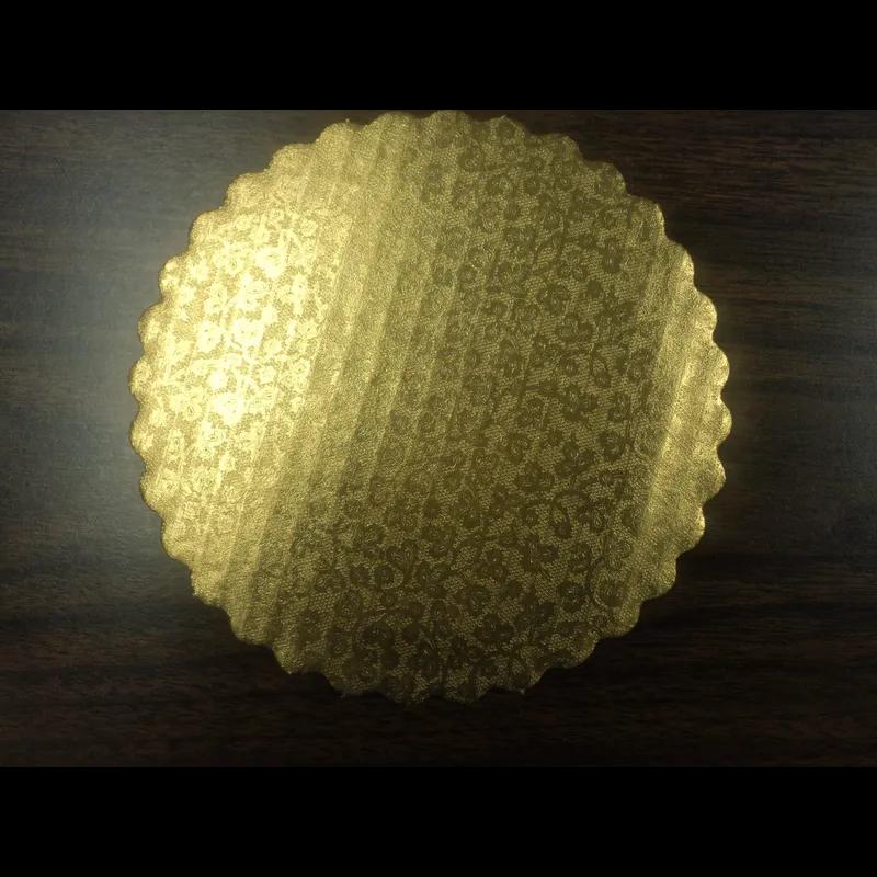 Cake Board 6.25 IN Corrugated Paperboard Gold Round 200/Case
