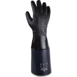 Gloves Large (LG) 18 IN Black Coated Cotton Neoprene Nitrile Chemical & Heat Resistant Insulated Rough Finish 1/Pair