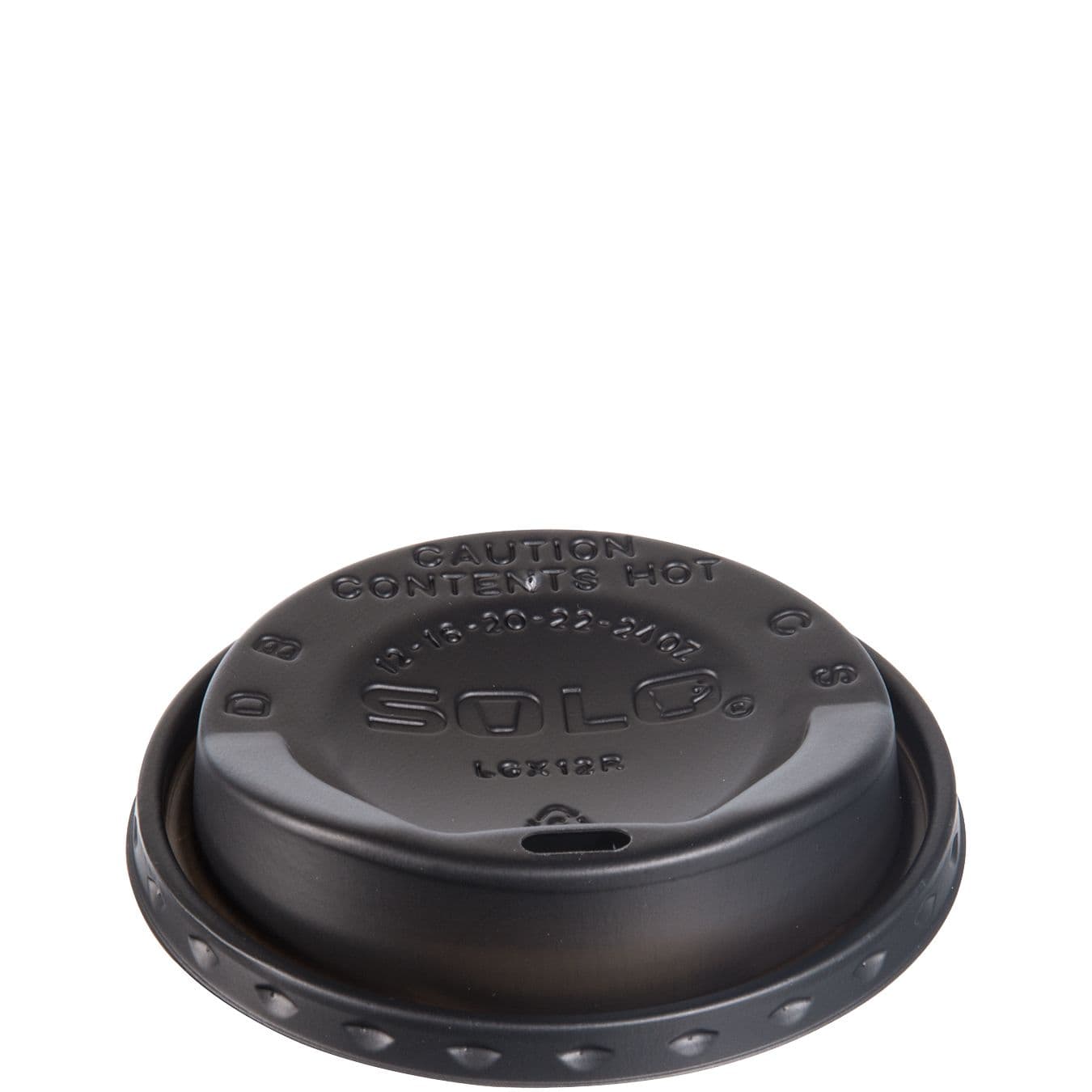 Dart® Trophy® Plus™ Lid Dome 3.53X0.9 IN HIPS Black For 12-24 OZ Cups Sip Through 125 Count/Pack 12 Packs/Case