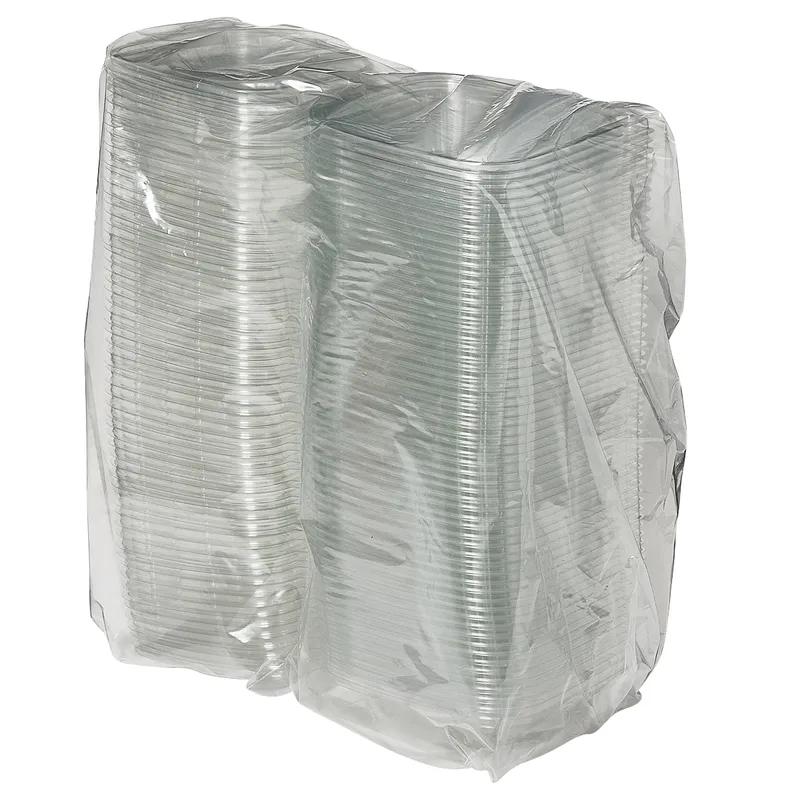 Deli Container Hinged With Flat Lid 8 OZ RPET Clear Rectangle Tamper-Evident 240/Case