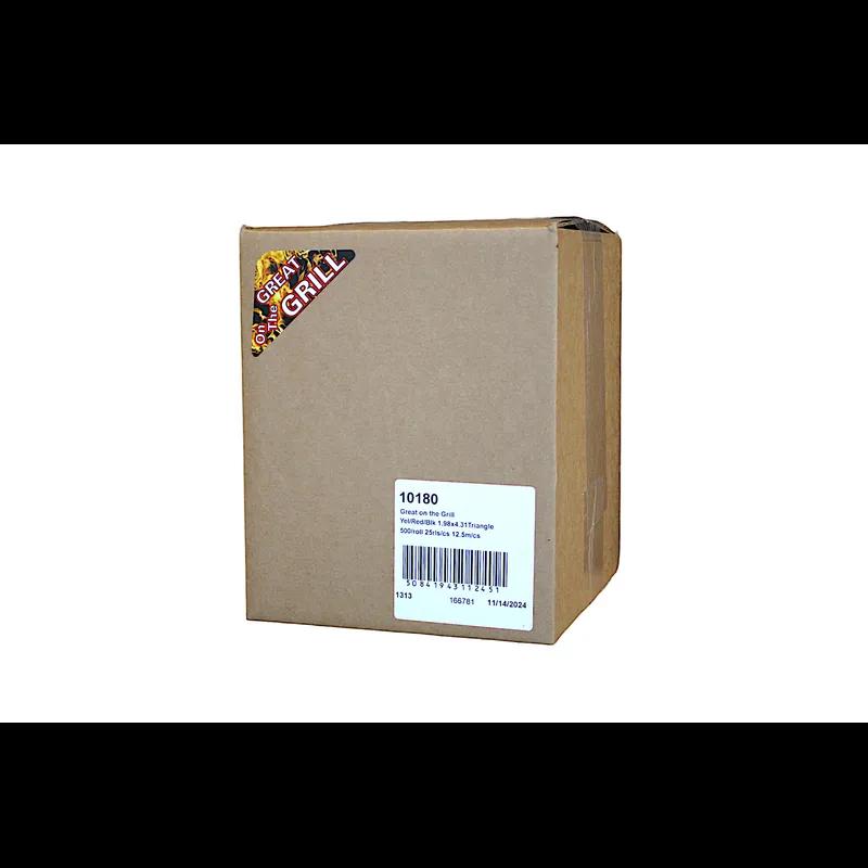 Great On The Grill Meat Grilling Label 1.98X4.31 IN Yellow Red Black Triangle 500 Count/Roll 25 Rolls/Case
