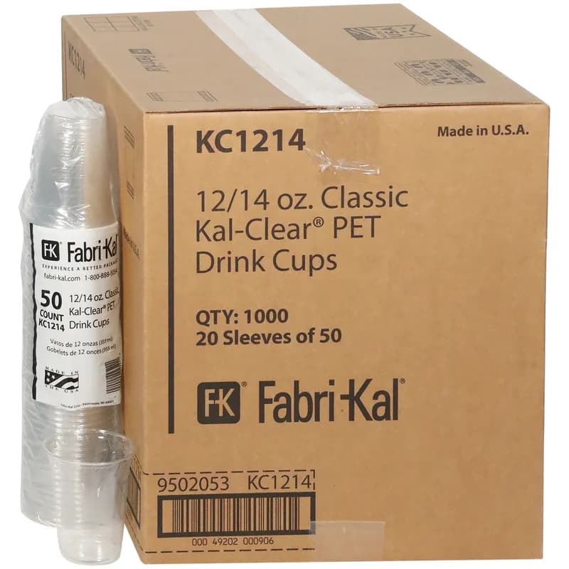 Kal-Clear Cold Cup 12-14 OZ PET Clear 1000/Case