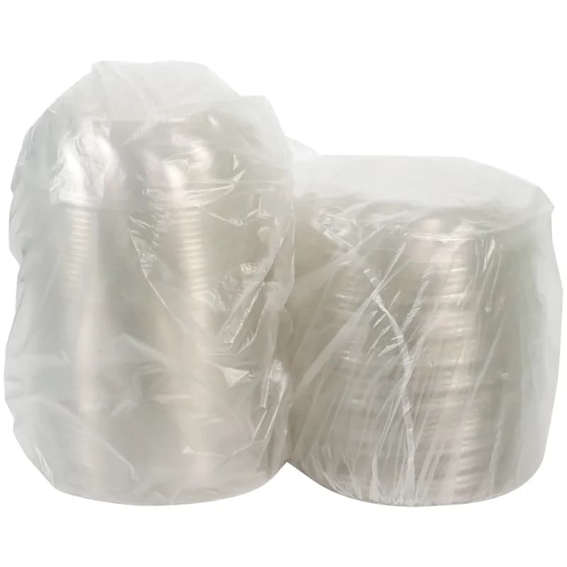 Bowl & Lid Combo With Dome Lid 64 OZ RPET Clear Swirl Design Round Hinged 100/Case