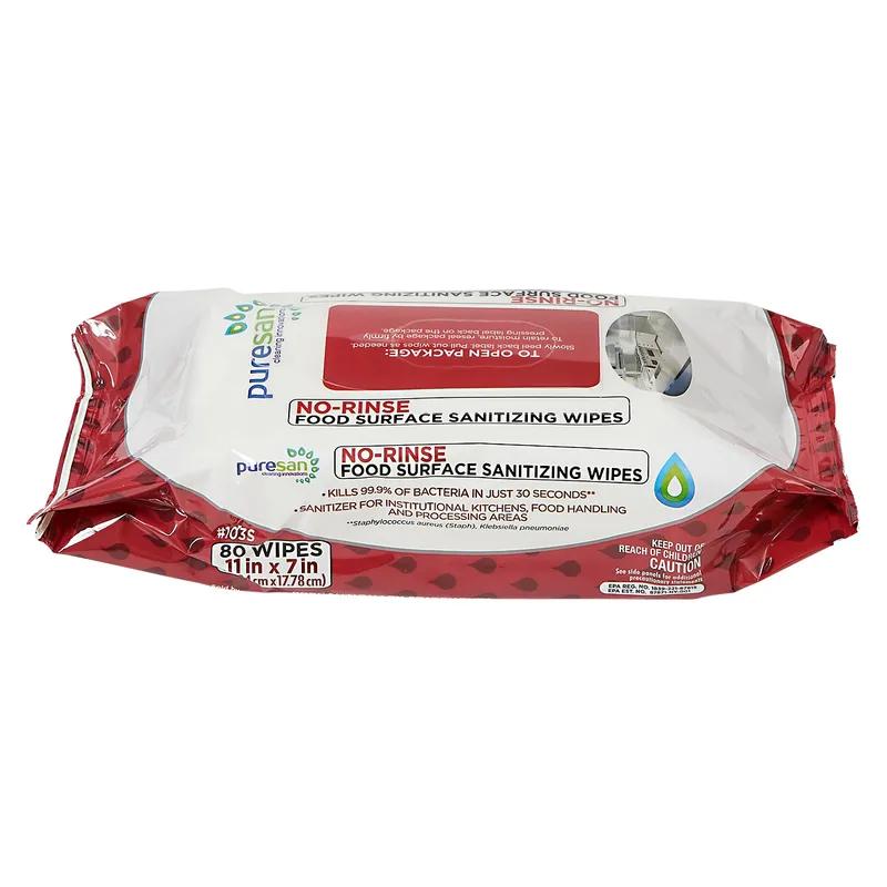Unscented Food Service Sanitizer Wipe No Rinse 80 Count/Pack 12 Packs/Case