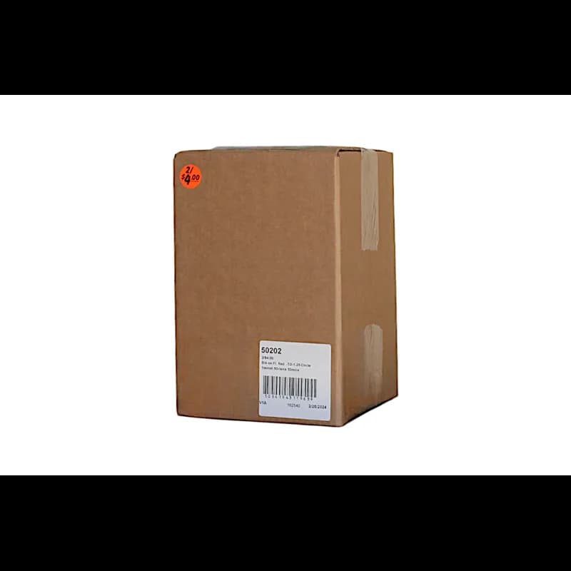 2/$4.00 Price Label 1.25 IN Black Fluorescent Red Circle 1000 Count/Roll 50 Rolls/Case 50000 Count/Case