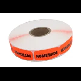 Homemade Label 0.625X1.25 IN Black Fluorescent Red Short Oval 1000 Count/Roll 50 Rolls/Case 50000 Count/Case