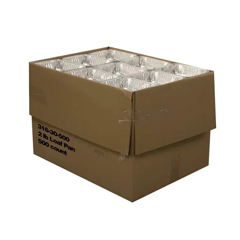 Bread & Loaf Pan 36 OZ Aluminum Silver Oblong Full Curl 500/Case