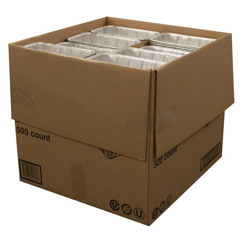 Bread & Loaf Pan 36 OZ Aluminum Silver Oblong Full Curl 500/Case