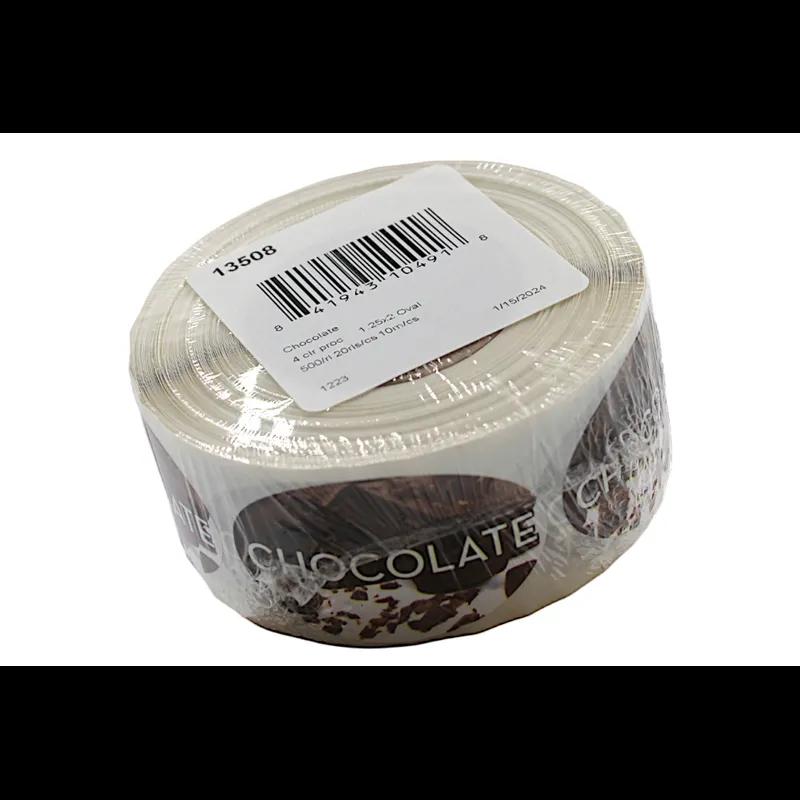 Chocolate Label 1.25X2 IN 500/Roll