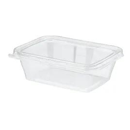 Safe-T-Fresh® Deli Container Hinged With Flat Lid 24 OZ RPET Clear Rectangle 200/Case