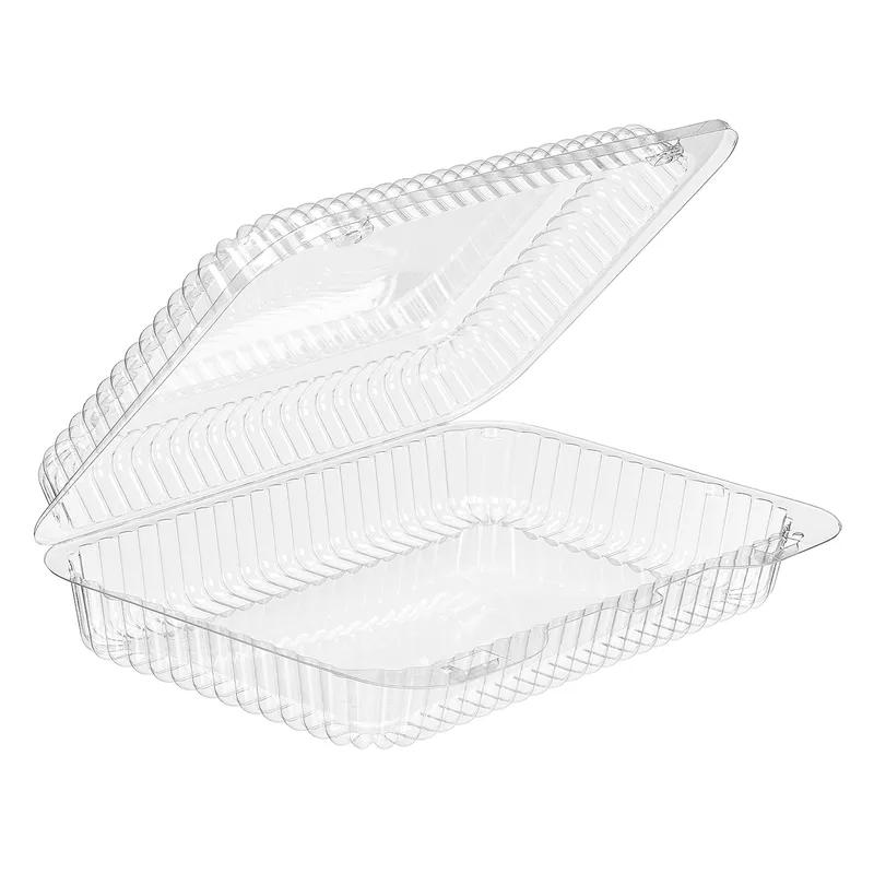 Essentials Take-Out Container Hinged RPET Clear Closing Tabs 300/Case