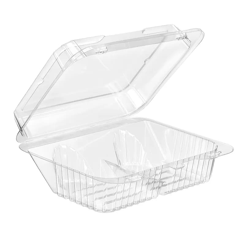 Essentials Cookie Container With Hinged Lid 8.875X7.1875X3.0625 IN RPET Clear Rectangle 250/Case