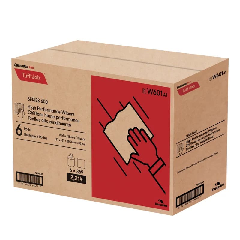 Cascades PRO Tuff-Job® Cleaning Wipe 8X13 IN PP White Centerpull High Performance 6/Case