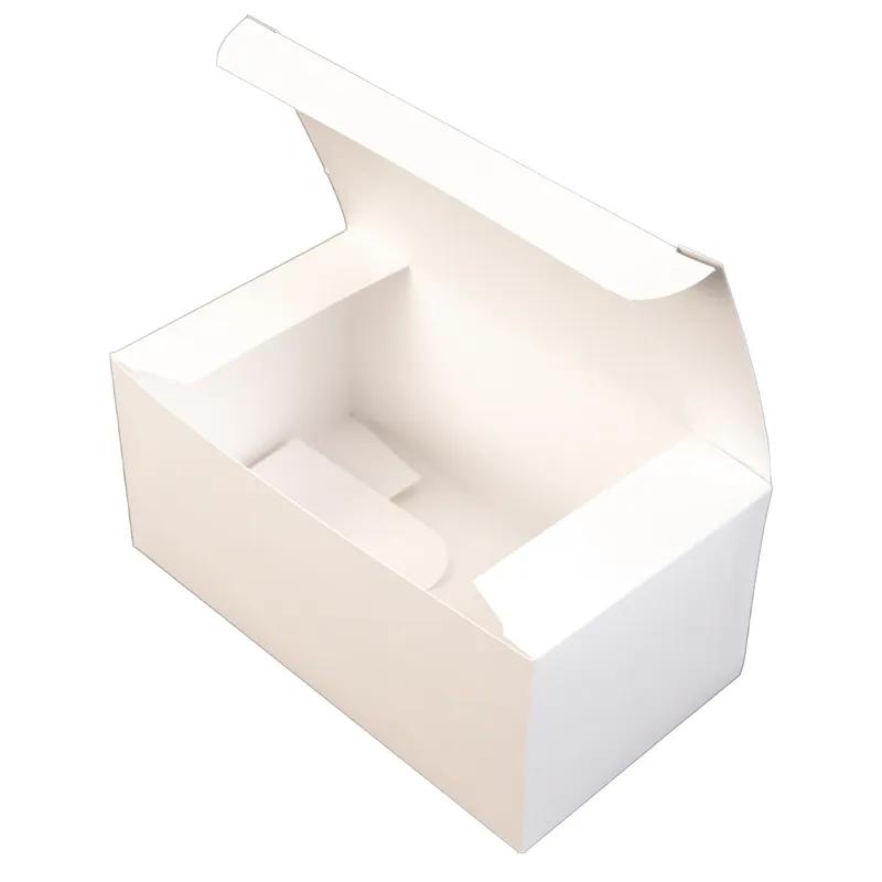Lunch Take-Out Box 9X5X4 IN SBS Paperboard White Rectangle Tuck Top 250/Case