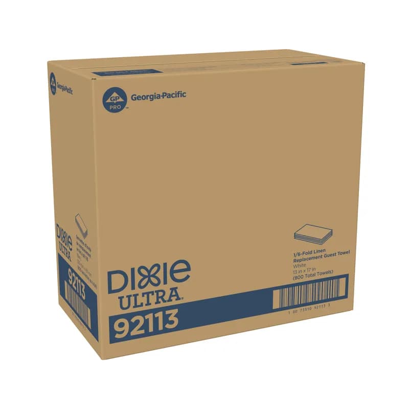 Dixie Ultra® Folded Guest Towel 13X17 IN 1PLY Linen Paper White 1/6 Fold 800/Case