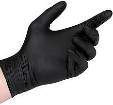 Examination Gloves XL Black Nitrile 100/Box
