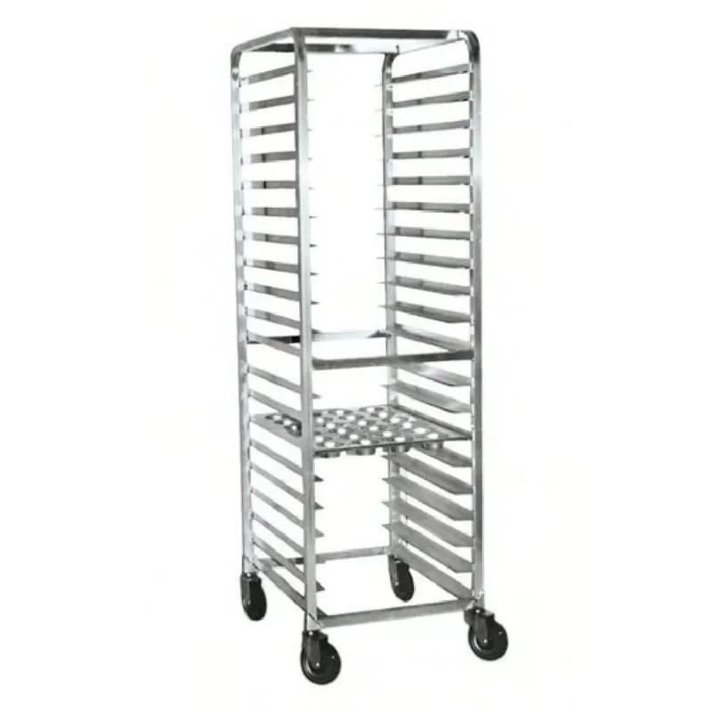 Tray Rack 30X21X69 IN Aluminum Mobile 5 IN Swivel Stem Caster End Loading Holds (24) 15X20 IN Trays (2 Per Ledge) 1/Each